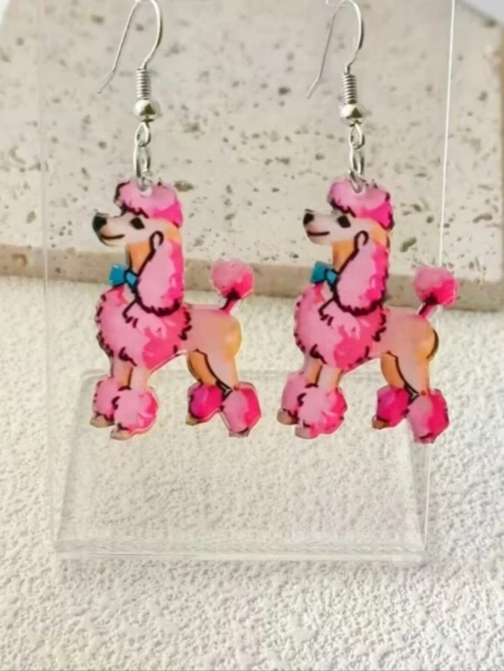 Pink Poodle Dog Earrings – Cute Pet-Themed Accessories